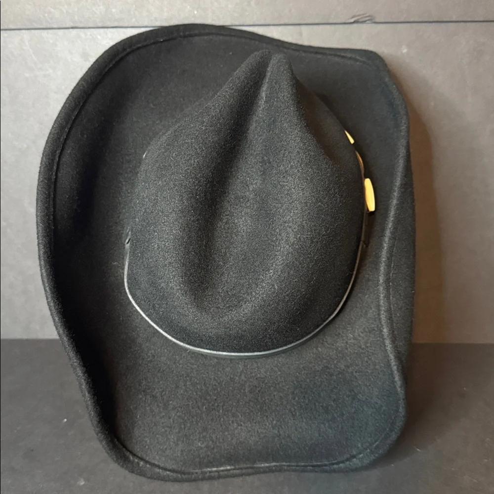 Vintage Black Wool Scala Western Hat